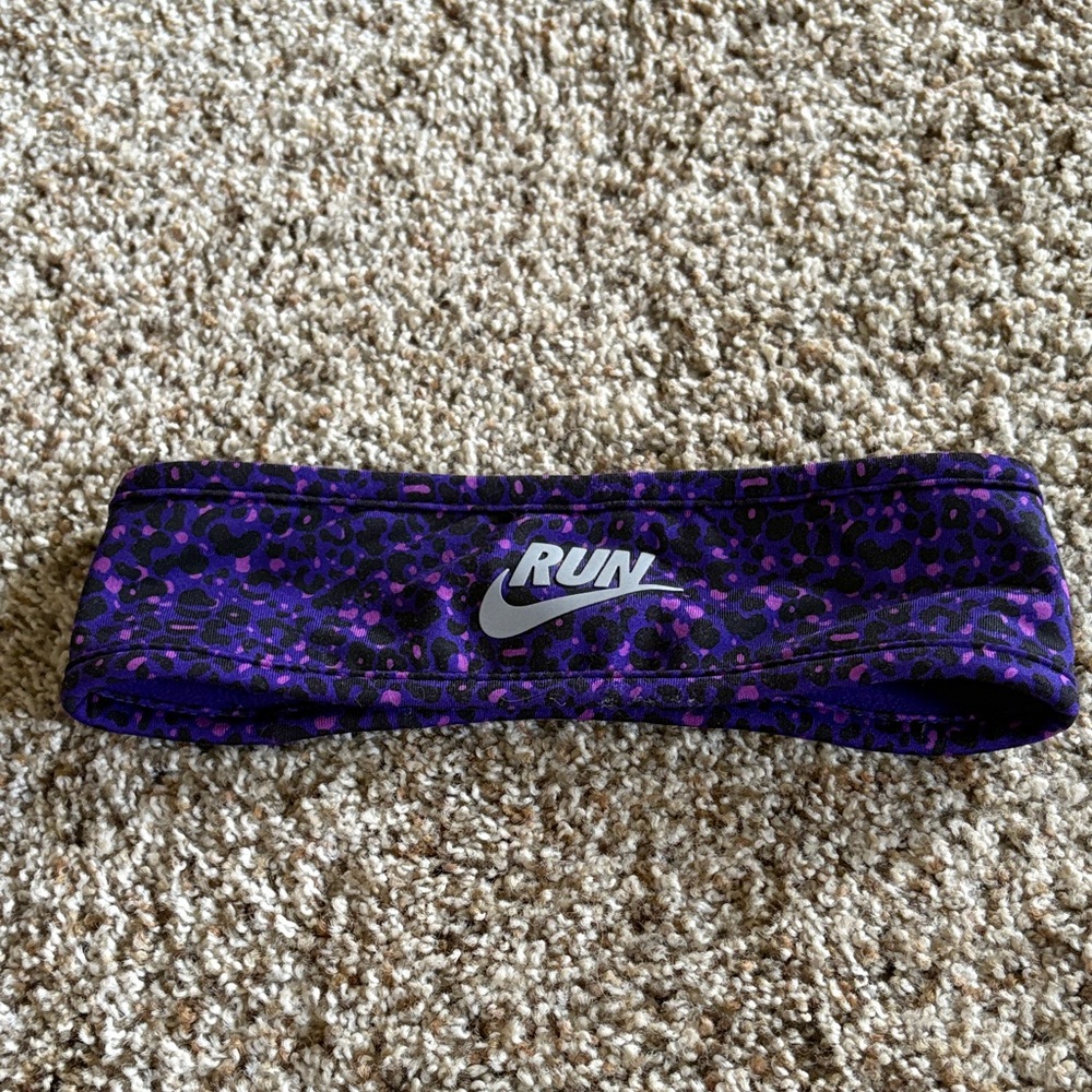 Nike Purple and Black Leopard Headband